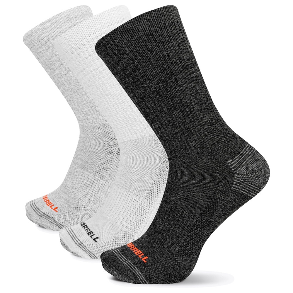 BRAND NEW men merrell all purpose athletic repreve 3 pack crew socks size L/XL *